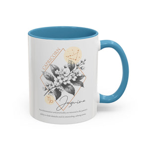 December - January, Jasmine, Capricorn, Zodiac Birth Month Mug-Mug-Wild Pour