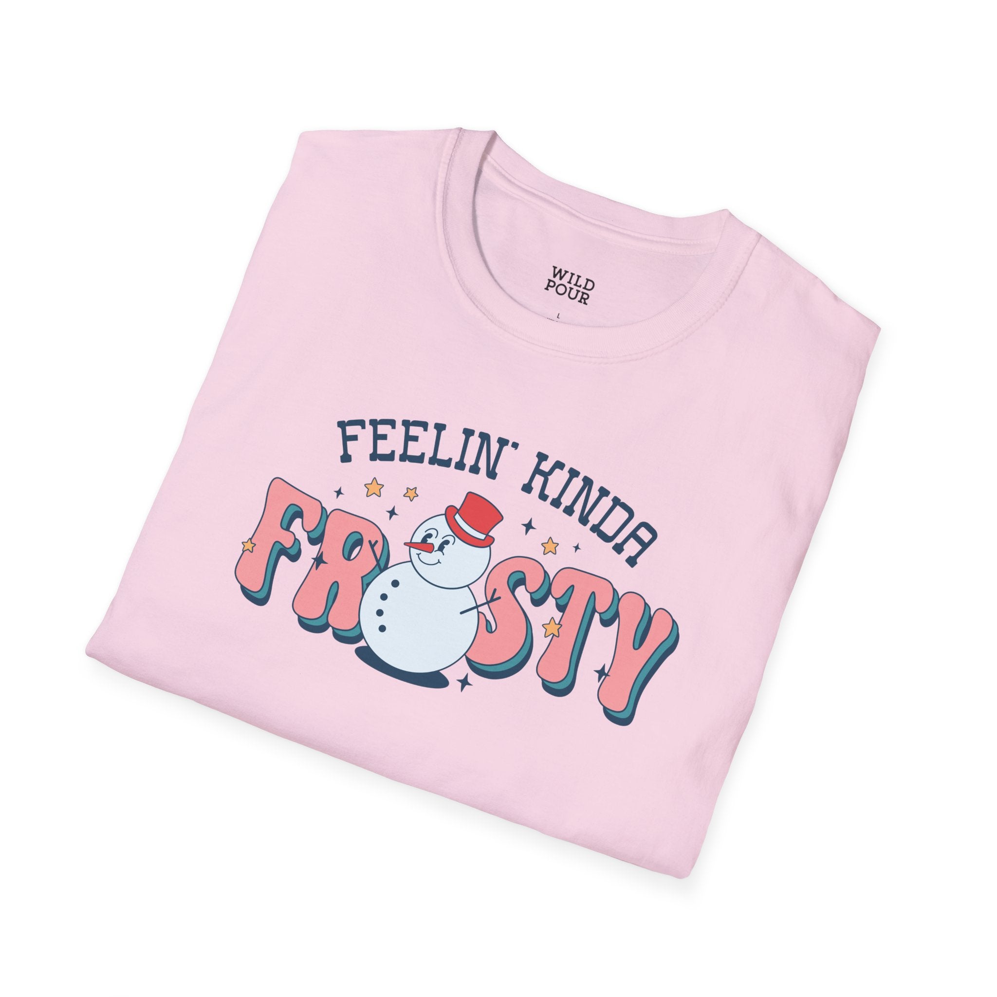 Feelin' Kinda Frosty, Snowman Tee-Adult Tees-Wild Pour