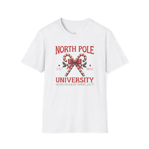 North Pole University, Candy Canes Tee-Adult Tees-Wild Pour