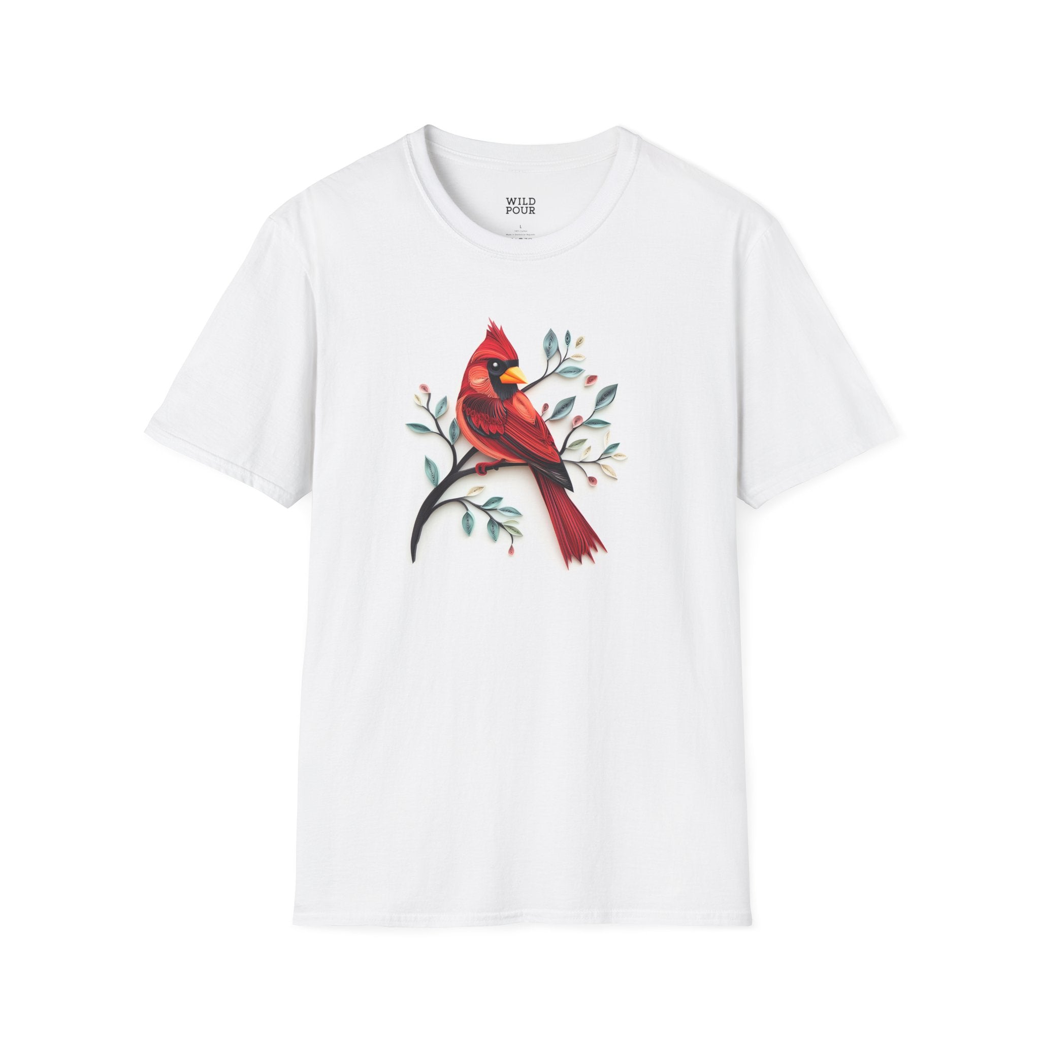 Cardinal, Paper Quilling Tee-Adult Tees-Wild Pour