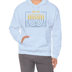 Get Lit, Menorah Hoodie-Hoodie-Wild Pour