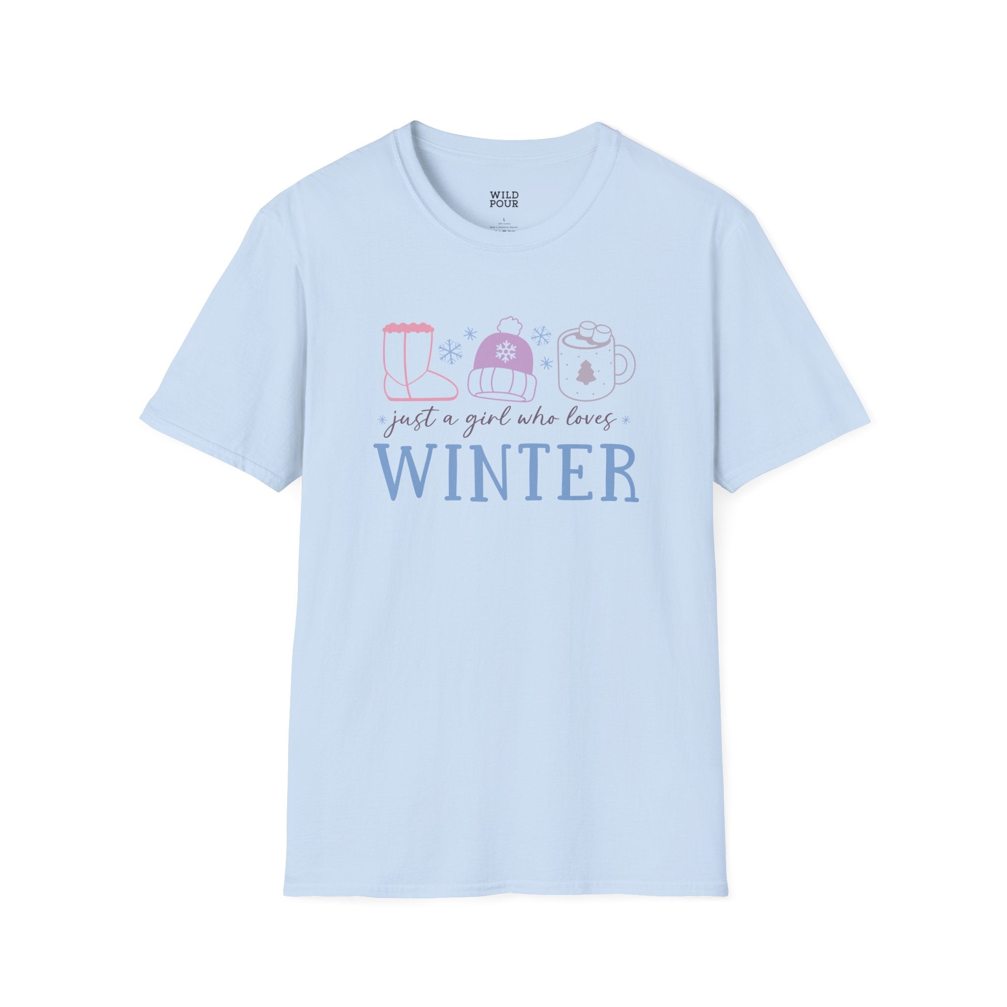 Just a Girl Who Loves Winter Tee-Adult Tees-Wild Pour