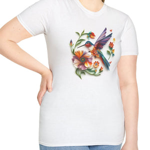 Hummingbird, Paper Quilling Tee-Adult Tees-Wild Pour