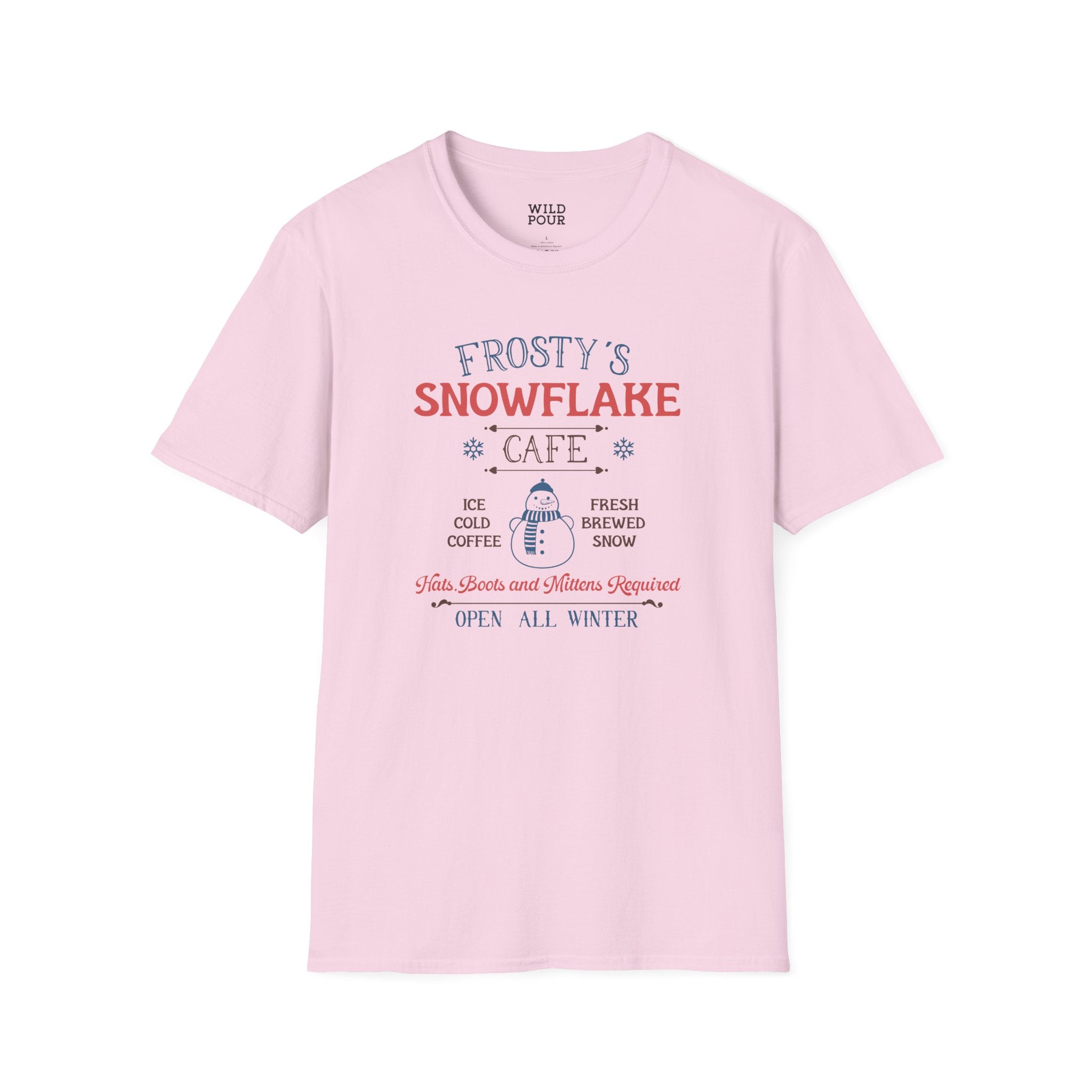 Frosty's Snowflake Cafe, Snowman Tee-Adult Tees-Wild Pour