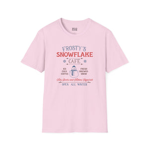 Frosty's Snowflake Cafe, Snowman Tee-Adult Tees-Wild Pour