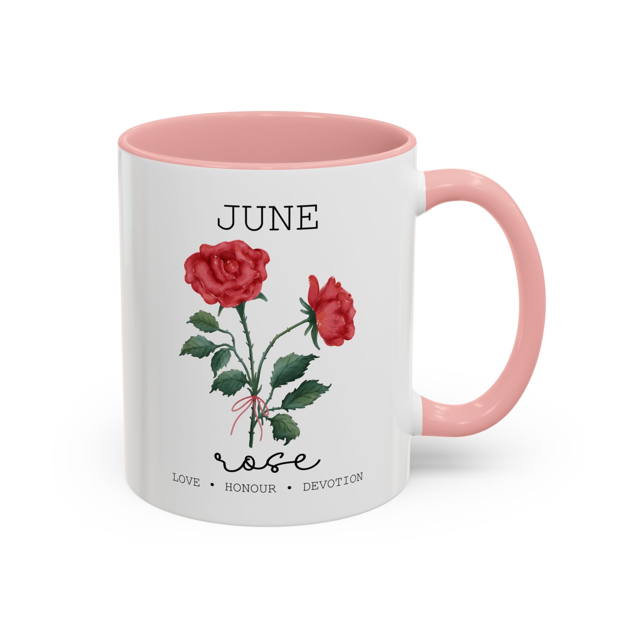 June Rose, Virtues Birth Month Mug-Mug-Wild Pour