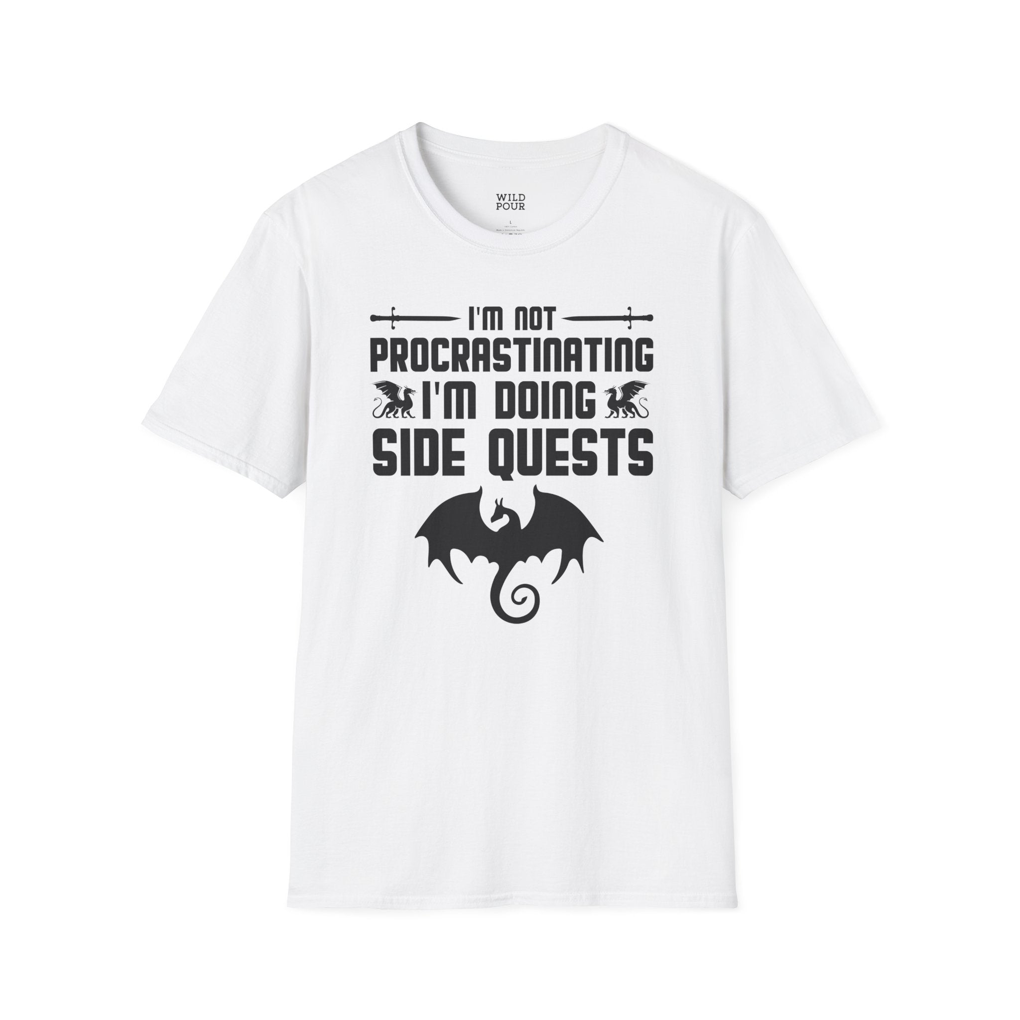 I'm Not Procrastinating, I'm Doing Side Quests, Gamer Tee-Adult Tees-Wild Pour