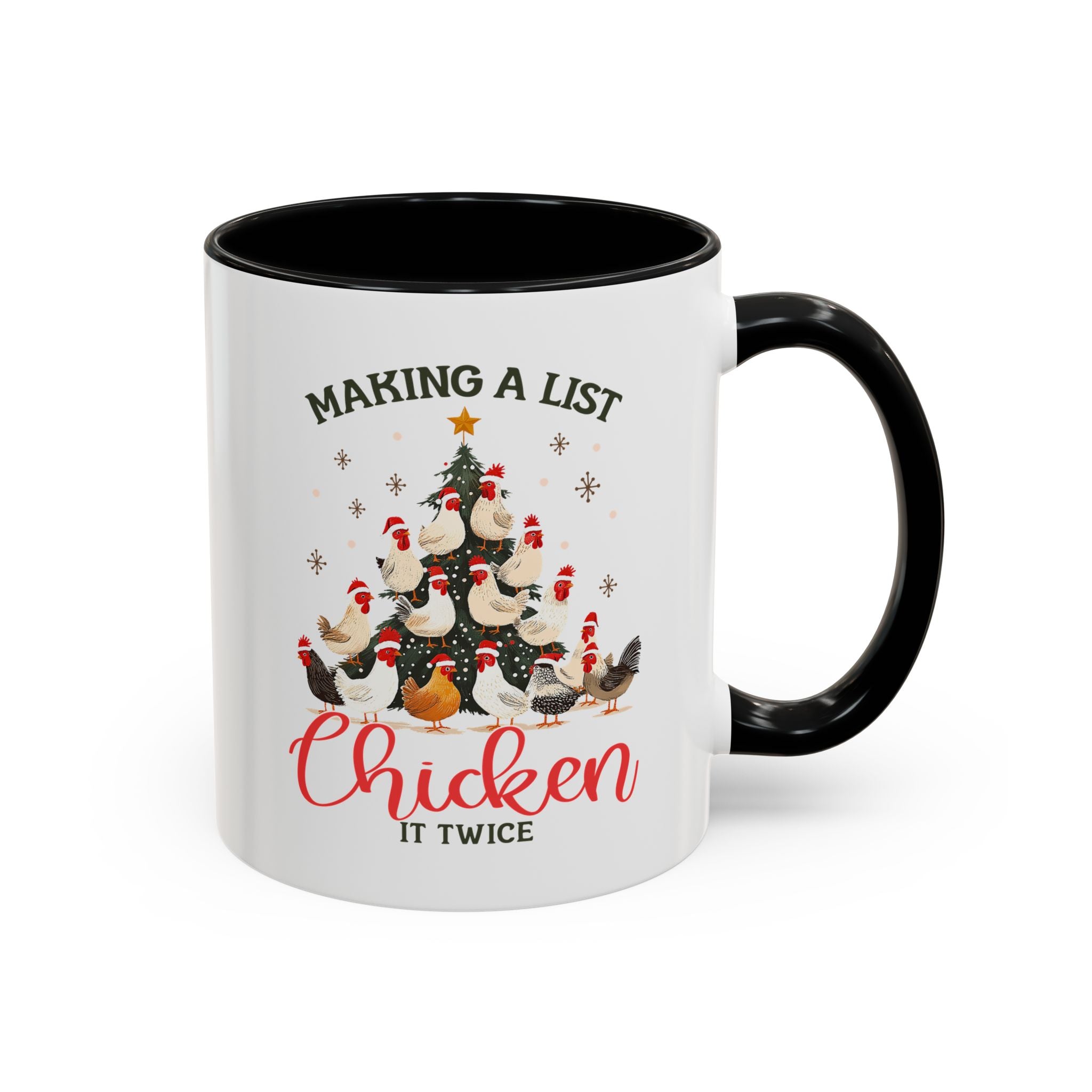 Making a List Chicken It Twice, Christmas Farm Chickens Mug-Mug-Wild Pour