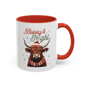 Mooey and Bright, Christmas Farm Highland Cow Mug-Mug-Wild Pour