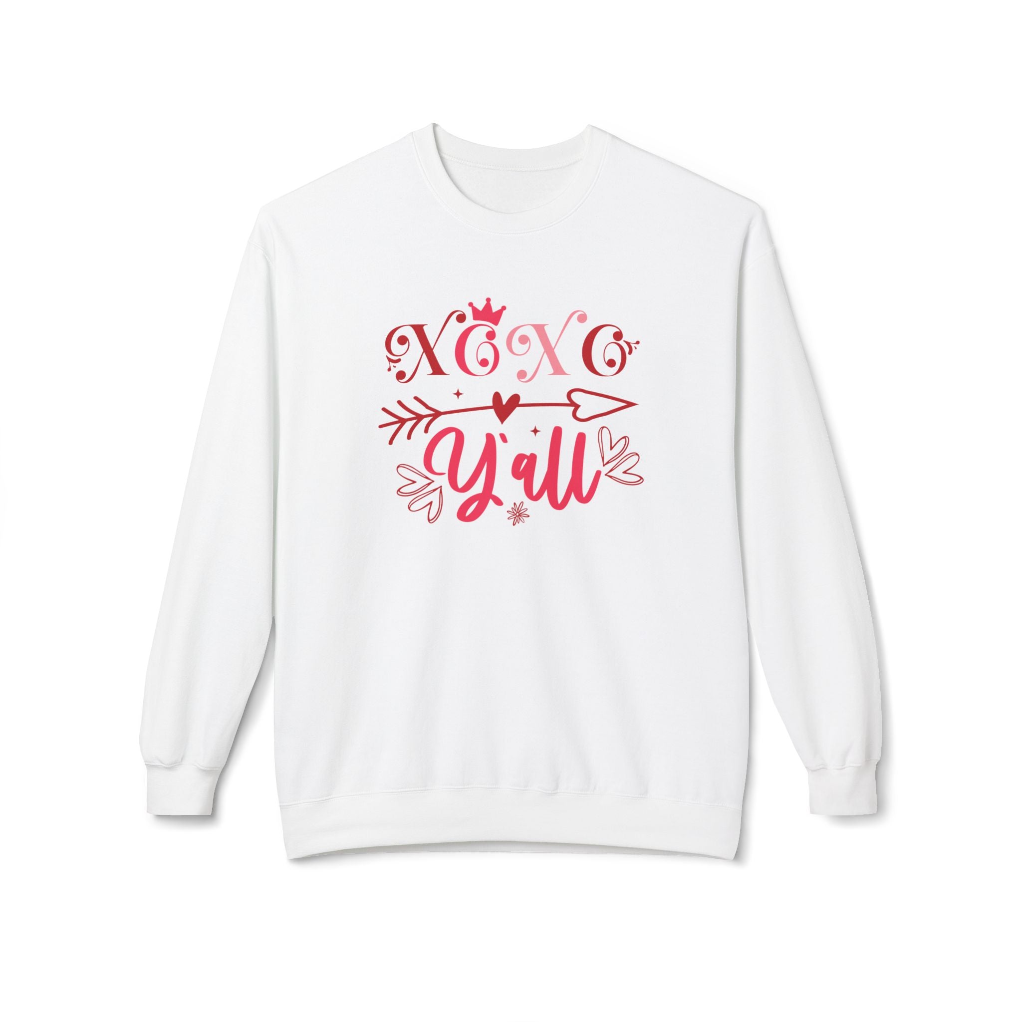 Hugs and Kisses Y'all, XOXO Valentine's Day Sweatshirt - Ultra-soft and super comfy, our premium midweight unisex sweatshirts are perfect for any season.