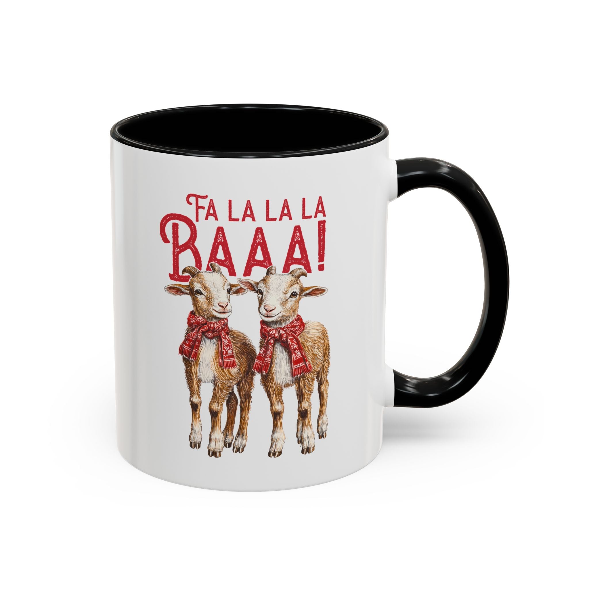 Fa La La La Baaa!, Christmas Farm Goats Mug-Mug-Wild Pour