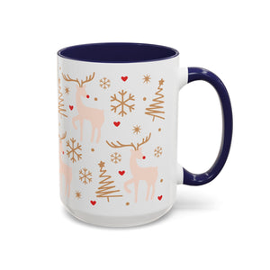 Reindeer, Snowflakes, and Trees, Decorative Wrap-Around Holiday Mug-Mug-Wild Pour