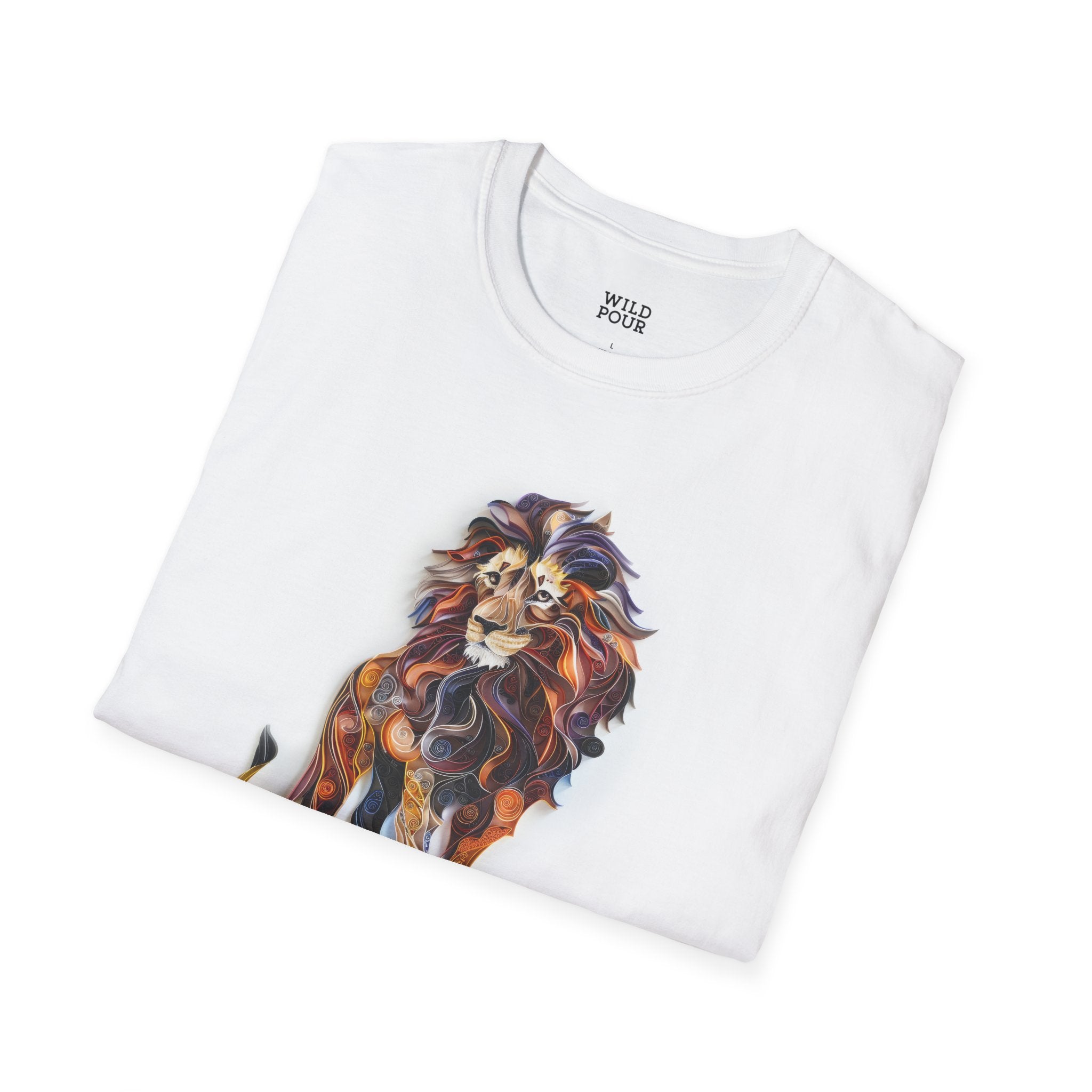 Lion, Paper Quilling Tee-Adult Tees-Wild Pour