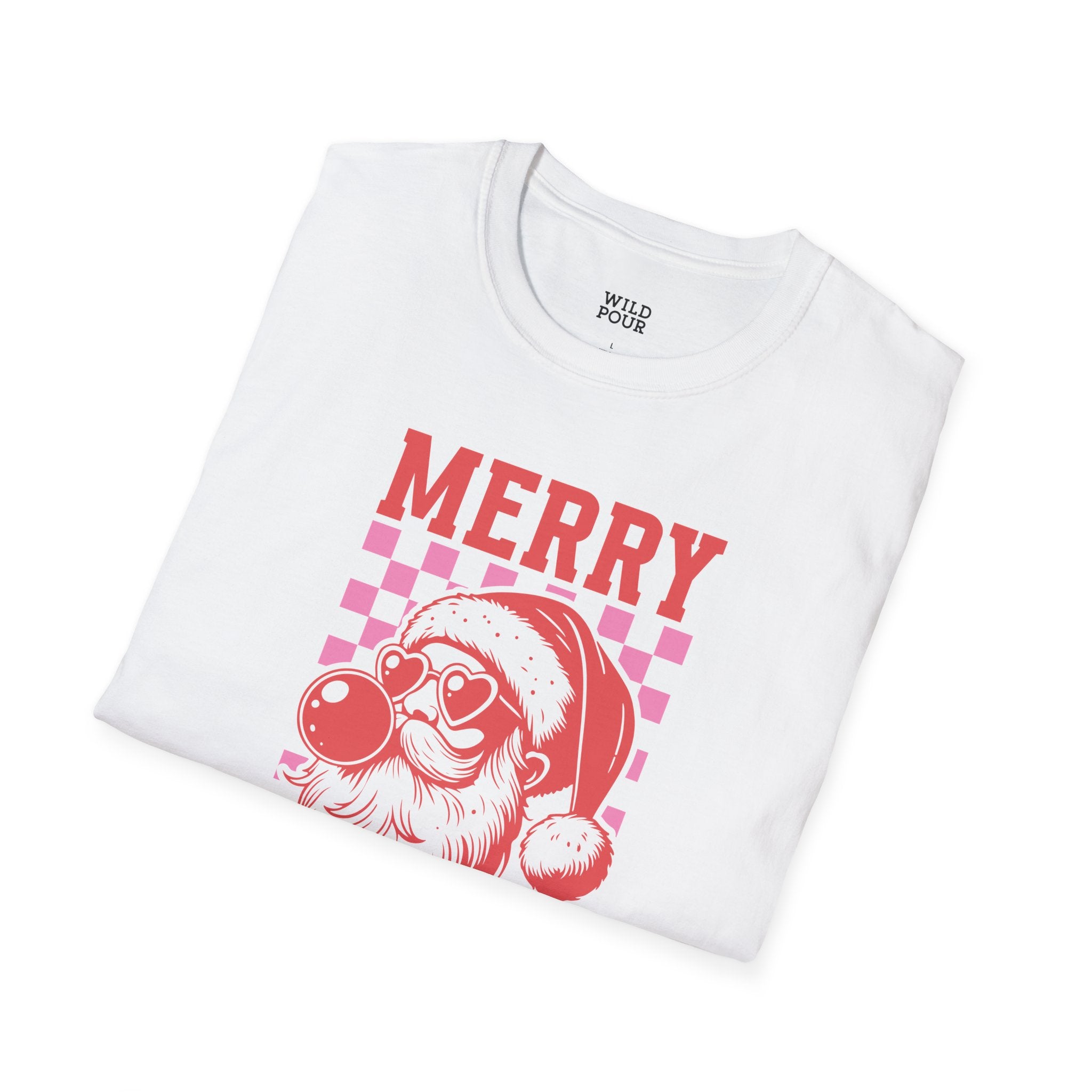 Merry Christmas, Retro Santa Bubblegum Tee-Adult Tees-Wild Pour