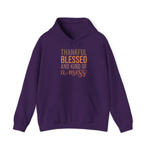 Thankful Blessed and Kind of a Mess Hoodie-Hoodie-Wild Pour