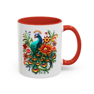 Peacock, Paper Quilling Mug-Mug-Wild Pour