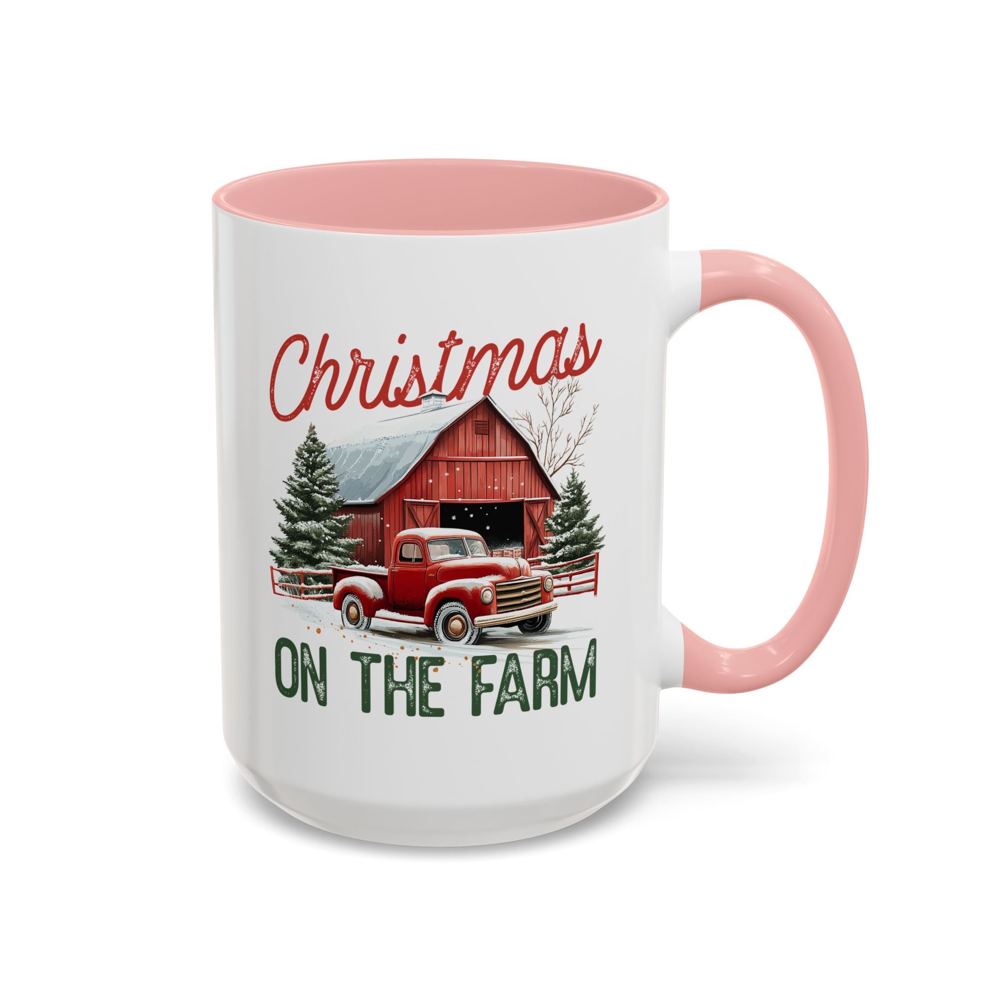 Christmas on the Farm, Red Truck and Barn Mug-Mug-Wild Pour