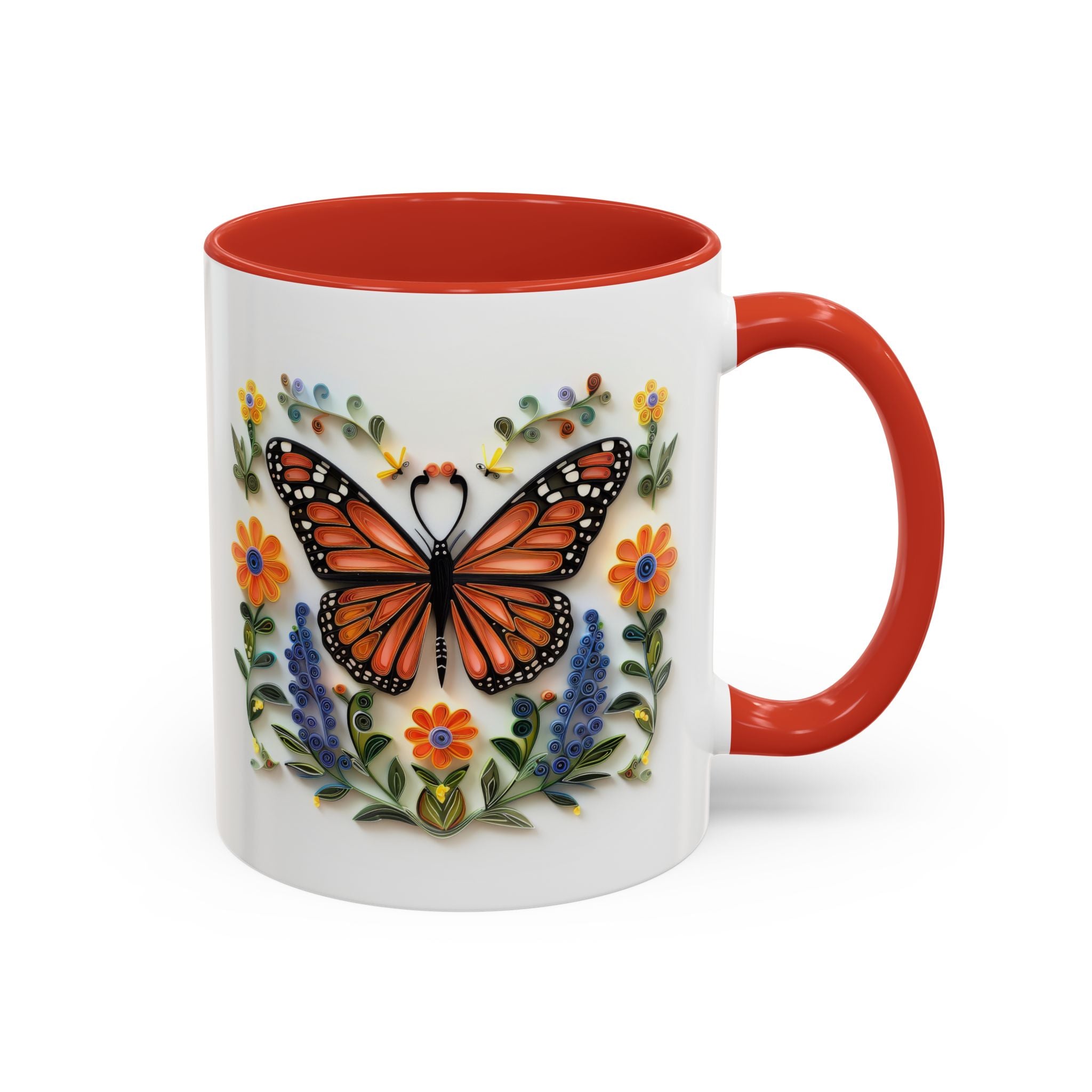 Monarch Butterfly, Paper Quilling Mug-Mug-Wild Pour