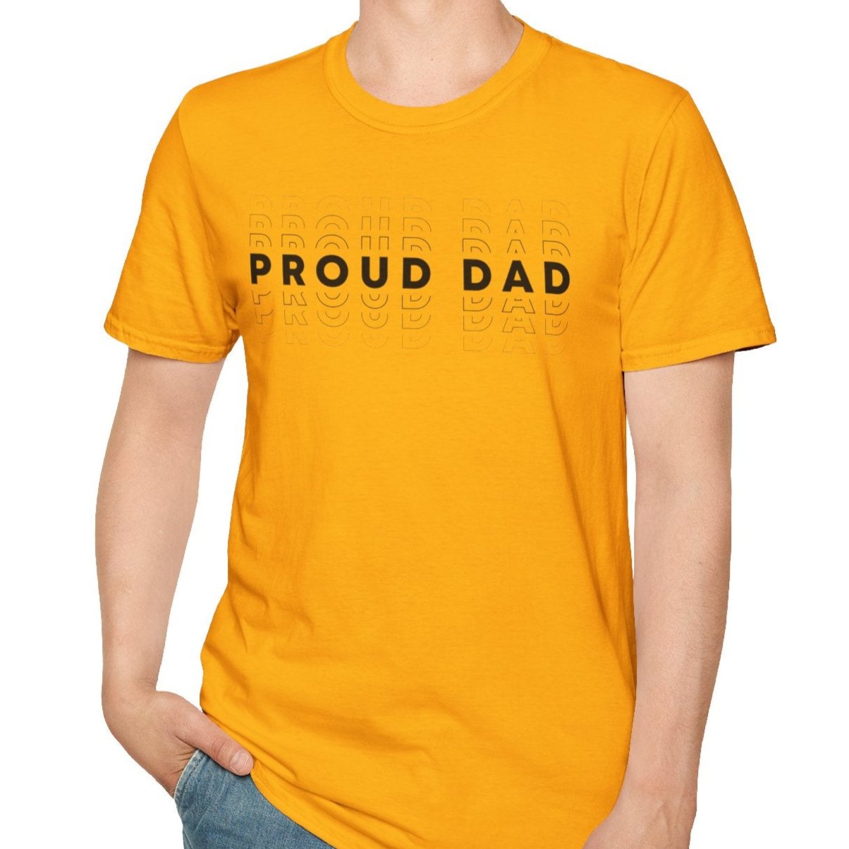 Proud Dad, Faded Text Tee-Adult Tees-Wild Pour