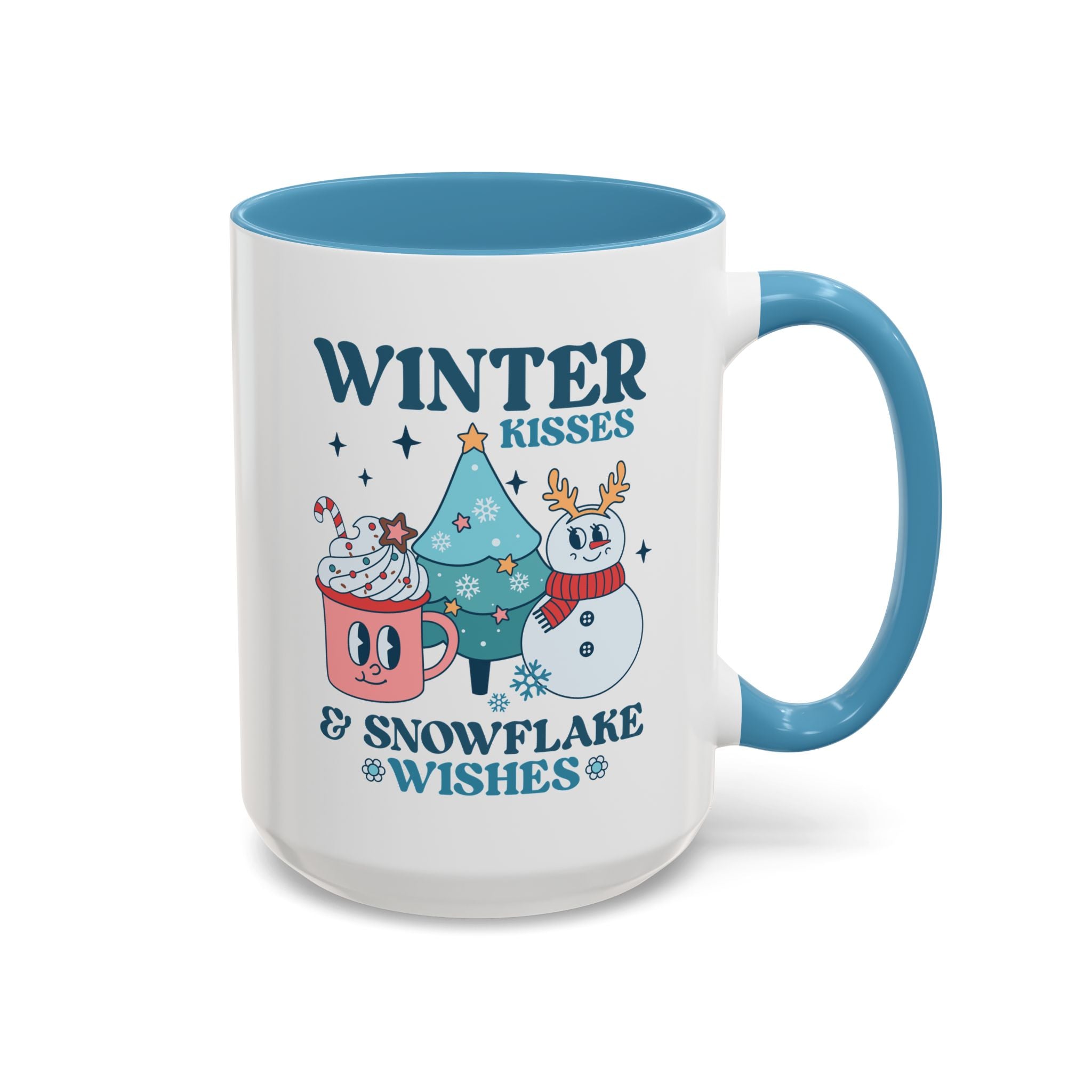 Winter Kisses and Snowflake Wishes, Snowman Mug-Mug-Wild Pour