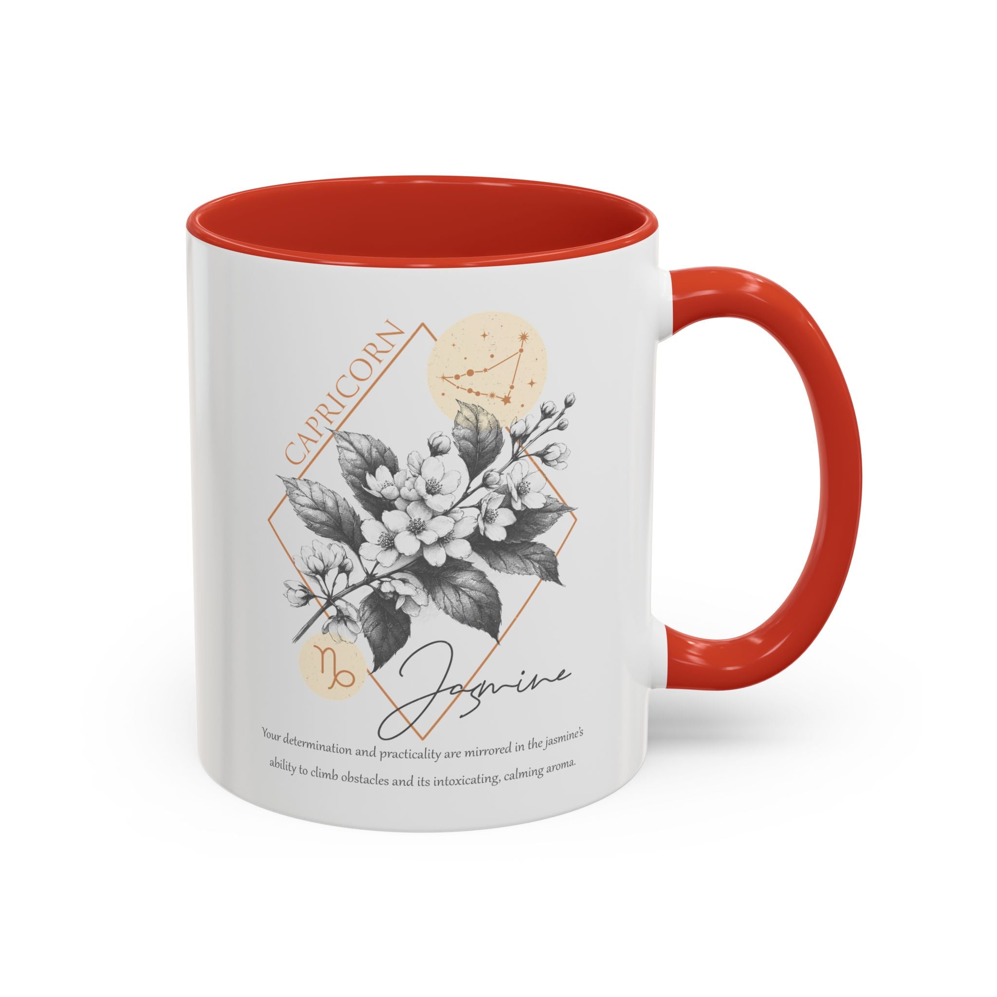 December - January, Jasmine, Capricorn, Zodiac Birth Month Mug-Mug-Wild Pour