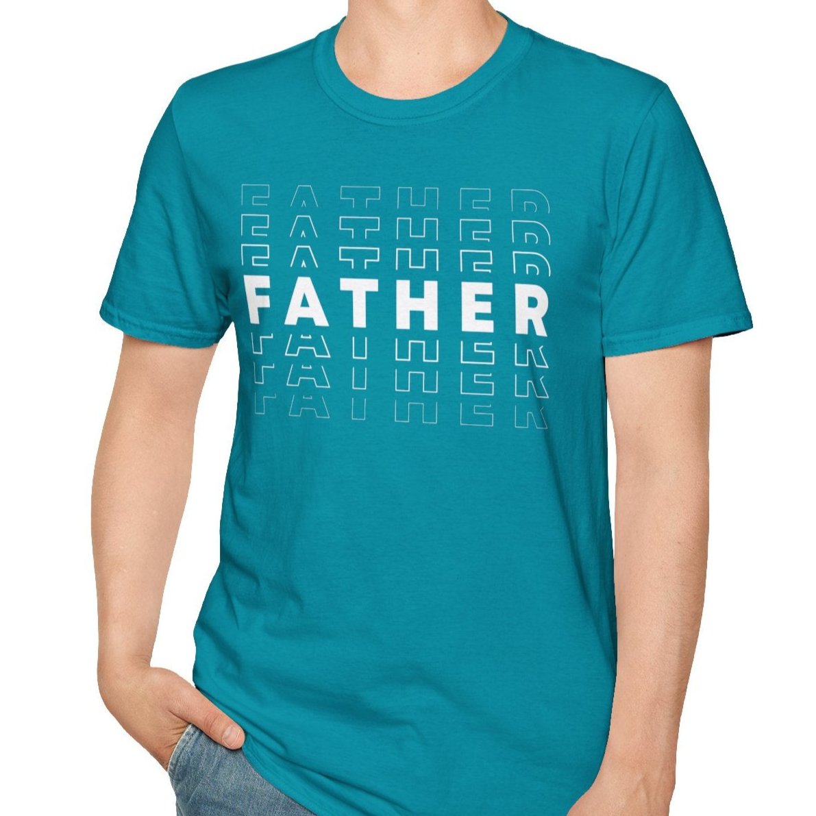 Father, Faded Text Tee-Adult Tees-Wild Pour