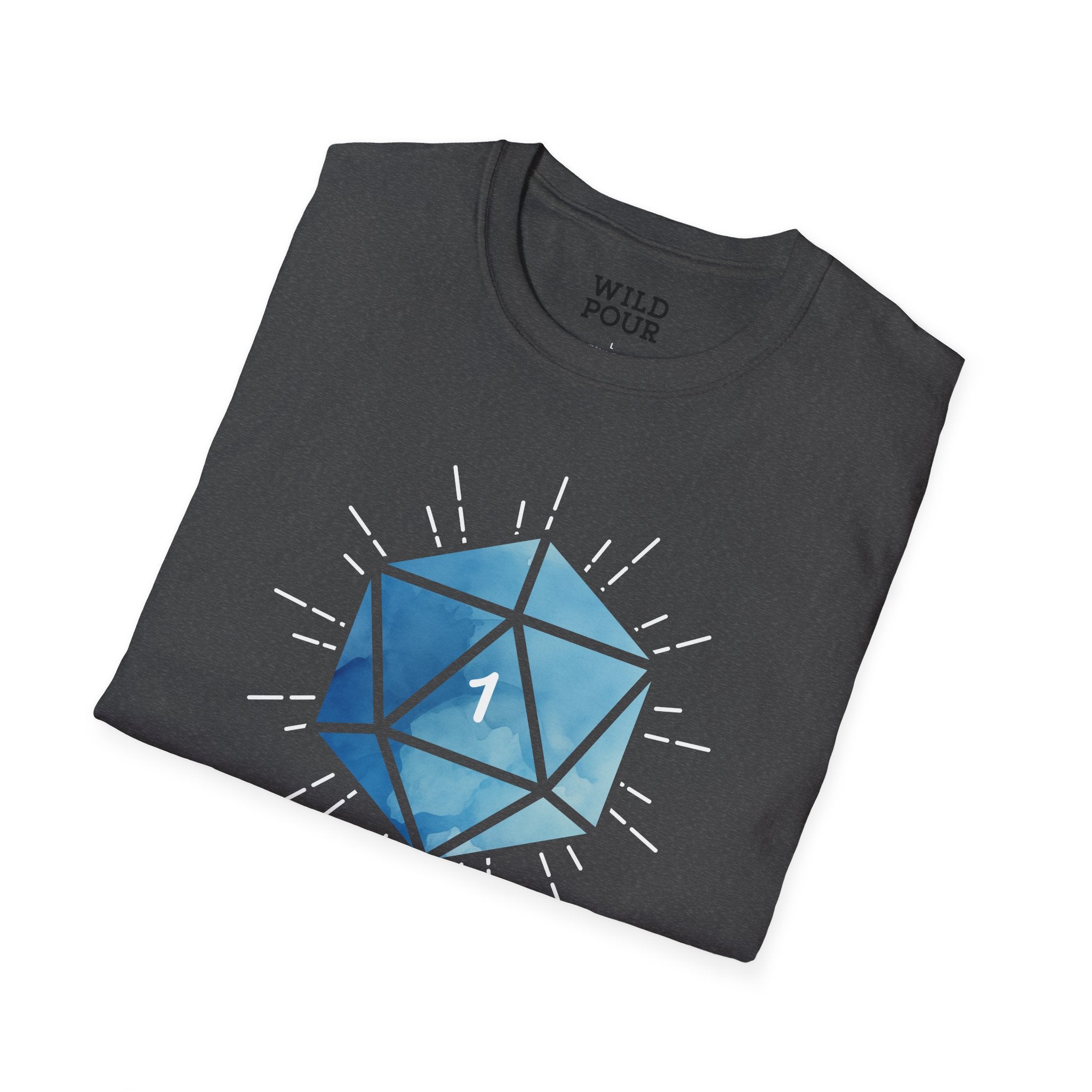 It's That Kinda Day, D&D Critical Fail Tee (Blue D20)-Adult Tees-Wild Pour