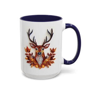 Deer with Fall Leaves, Paper Quilling Mug-Mug-Wild Pour