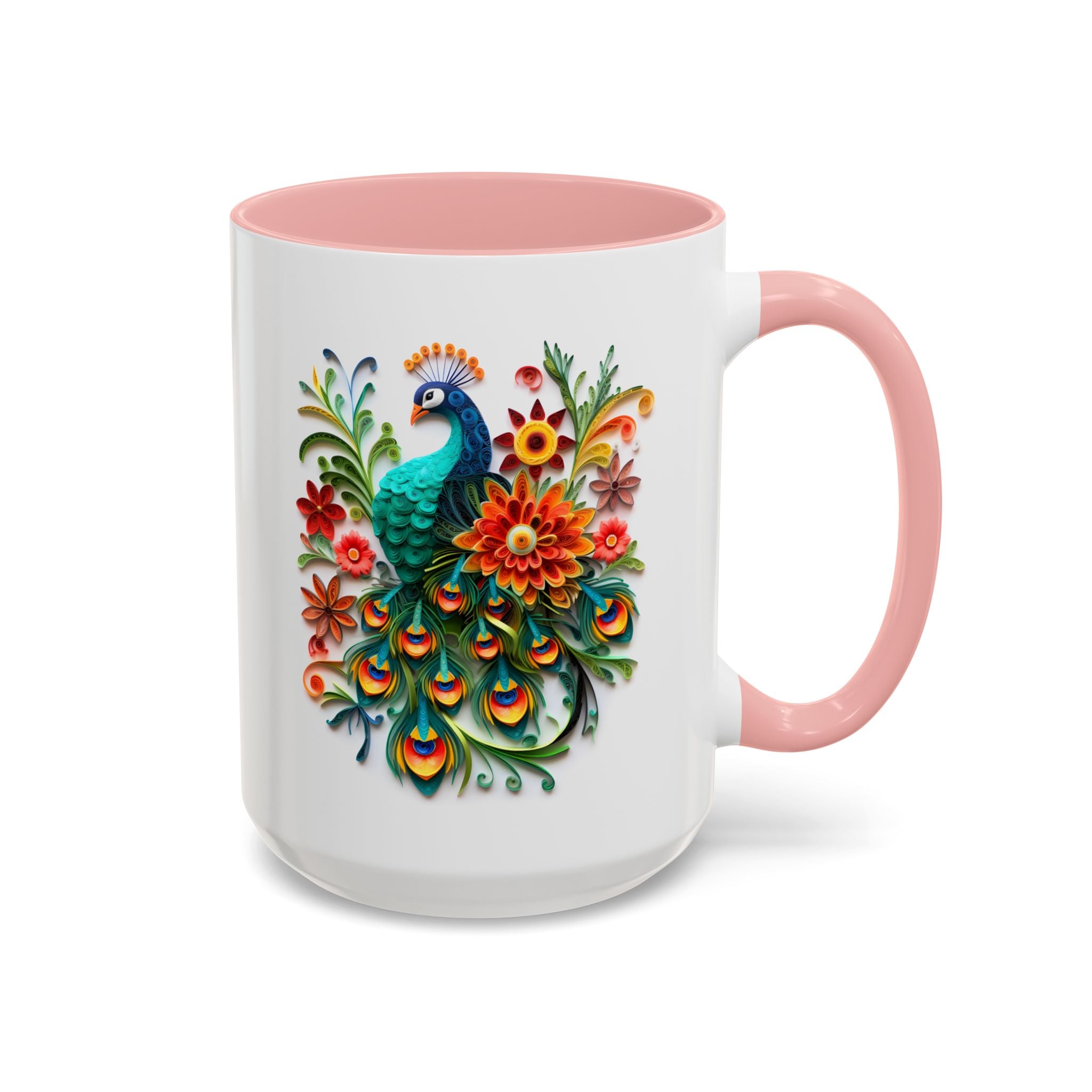 Peacock, Paper Quilling Mug-Mug-Wild Pour