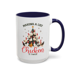 Making a List Chicken It Twice, Christmas Farm Chickens Mug-Mug-Wild Pour