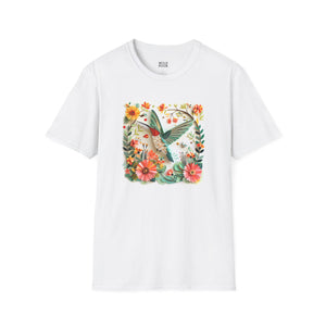 Hummingbird in Flight, Paper Quilling Tee-Adult Tees-Wild Pour