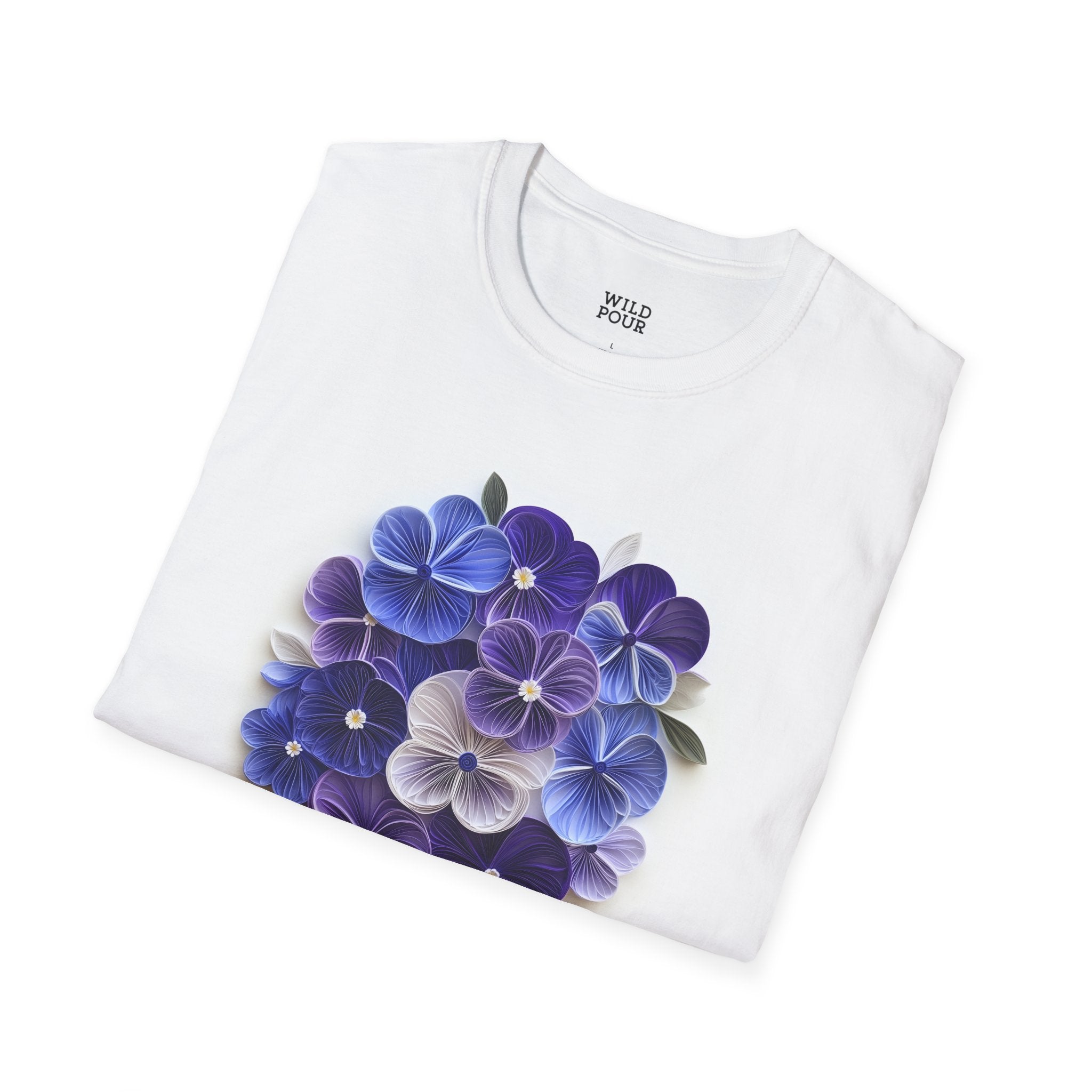 February Violet, Birth Month Paper Quilling Tee-Adult Tees-Wild Pour