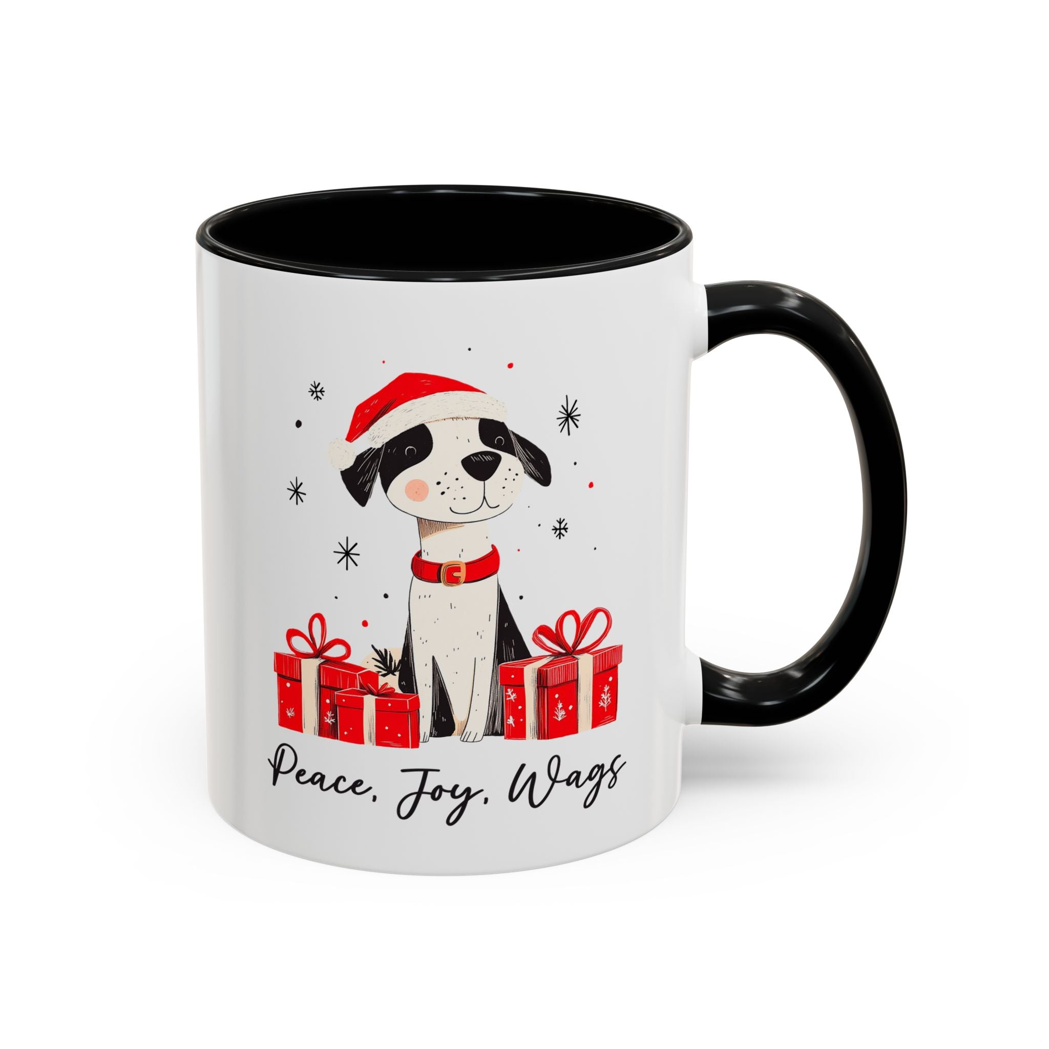 Peace Joy Wags, Christmas Dog Mug-Mug-Wild Pour