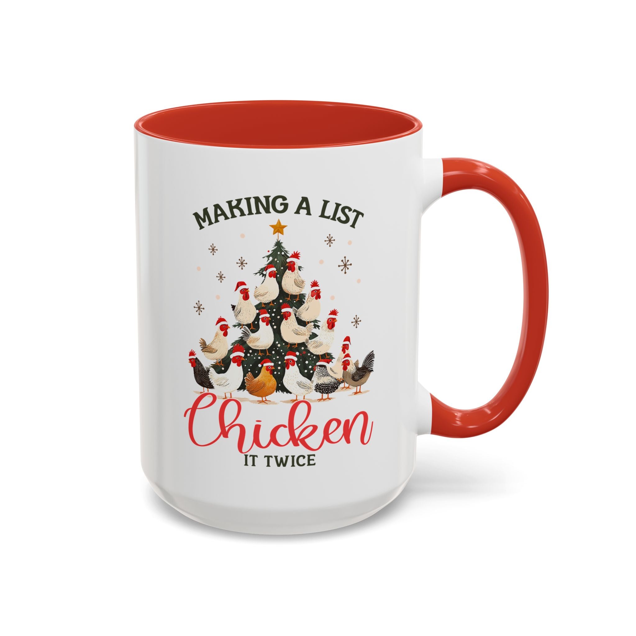 Making a List Chicken It Twice, Christmas Farm Chickens Mug-Mug-Wild Pour