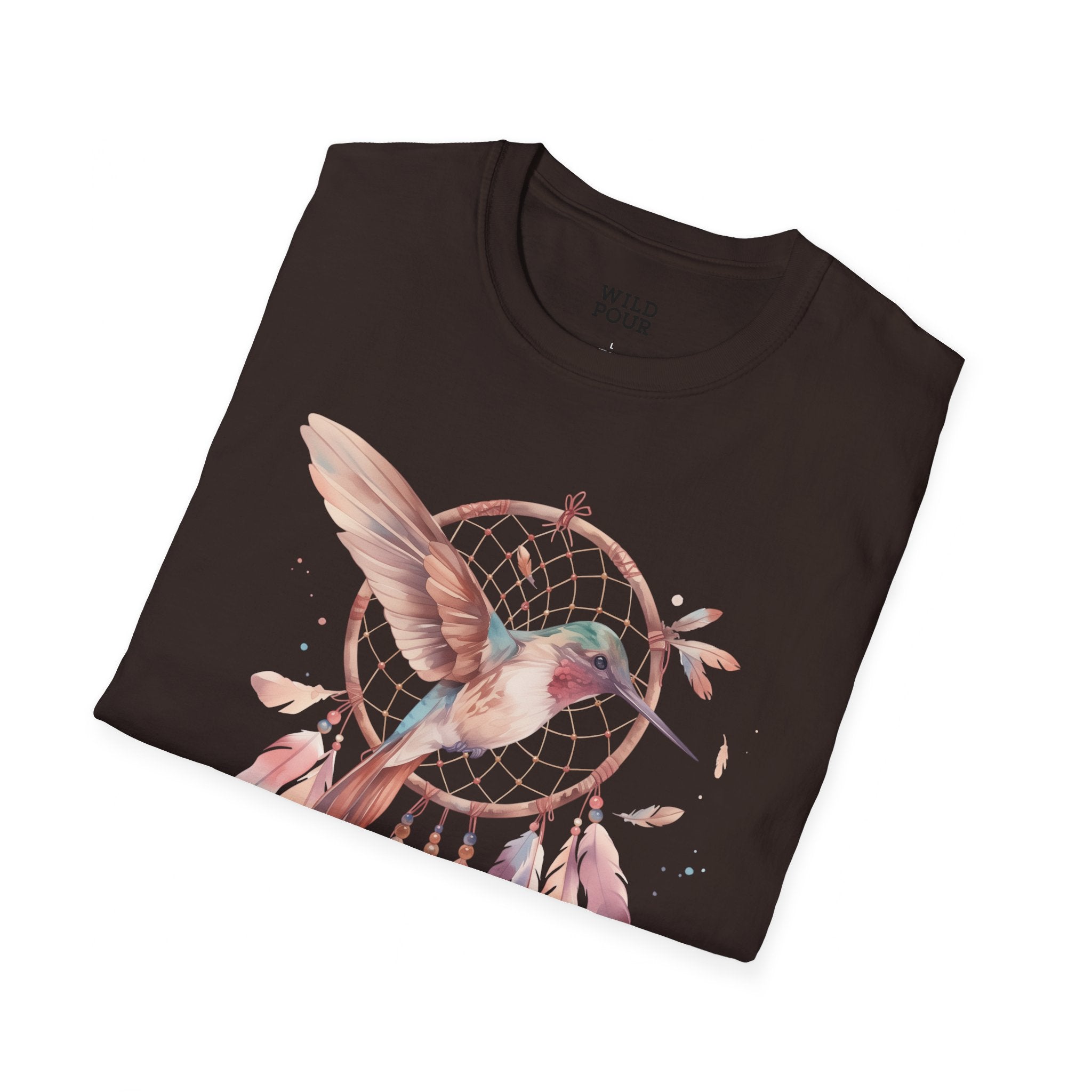 Hummingbird and Dreamcatcher Tee, Style A-Adult Tees-Wild Pour