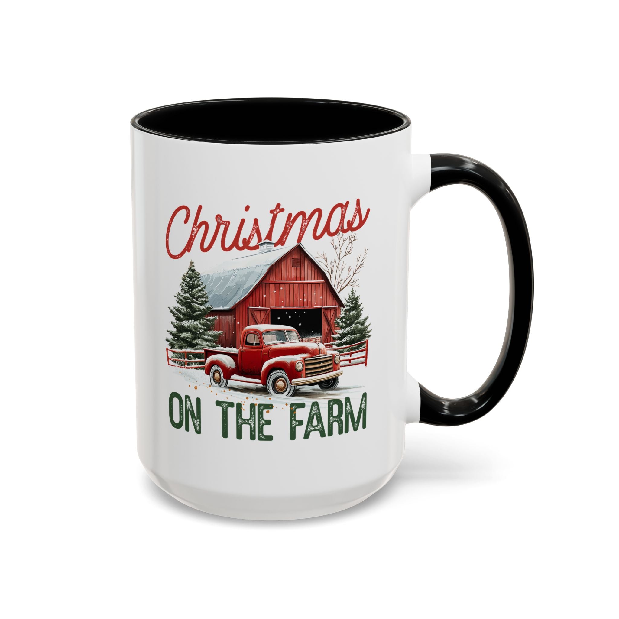 Christmas on the Farm, Red Truck and Barn Mug-Mug-Wild Pour