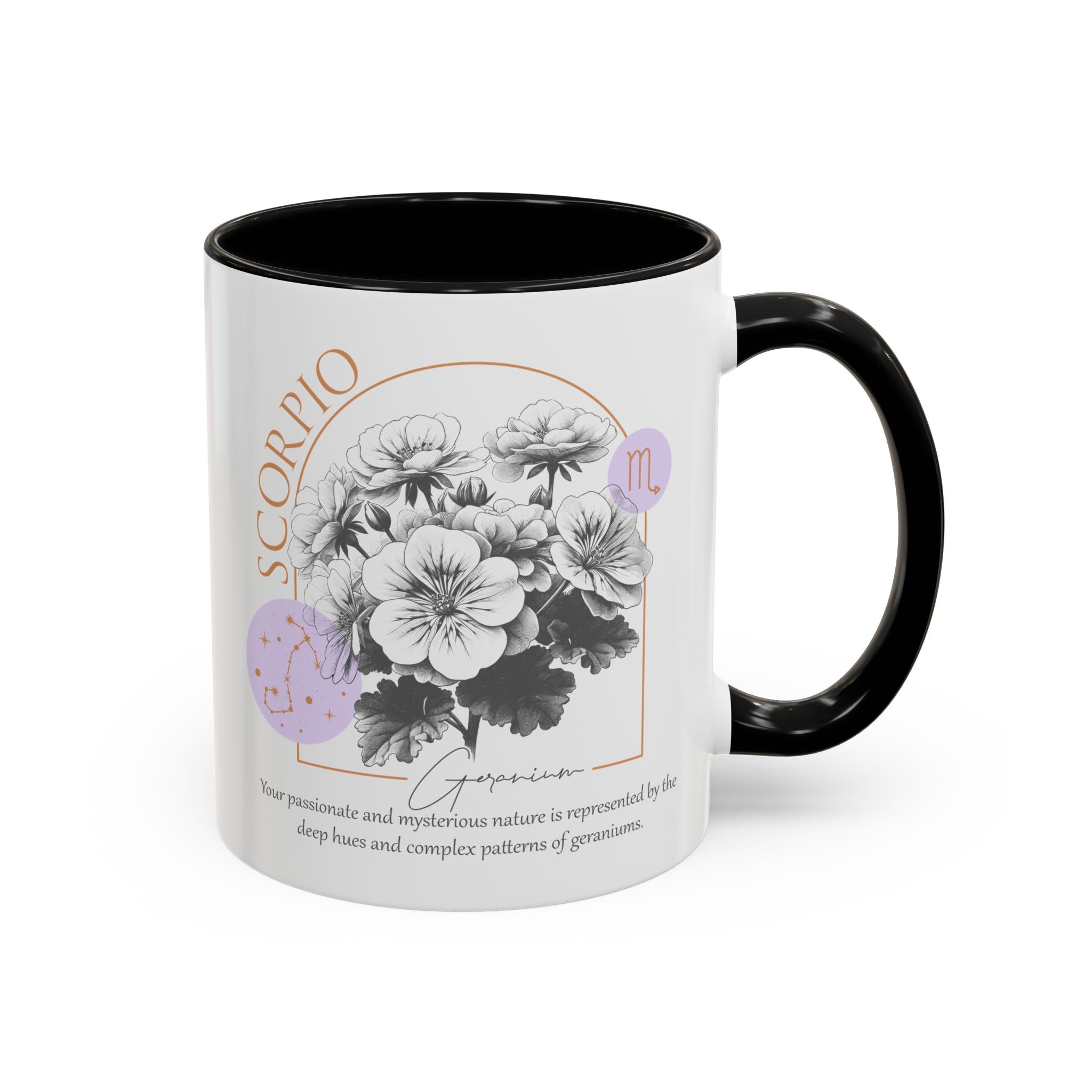 October - November, Geranium, Scorpio, Zodiac Birth Month Mug-Mug-Wild Pour