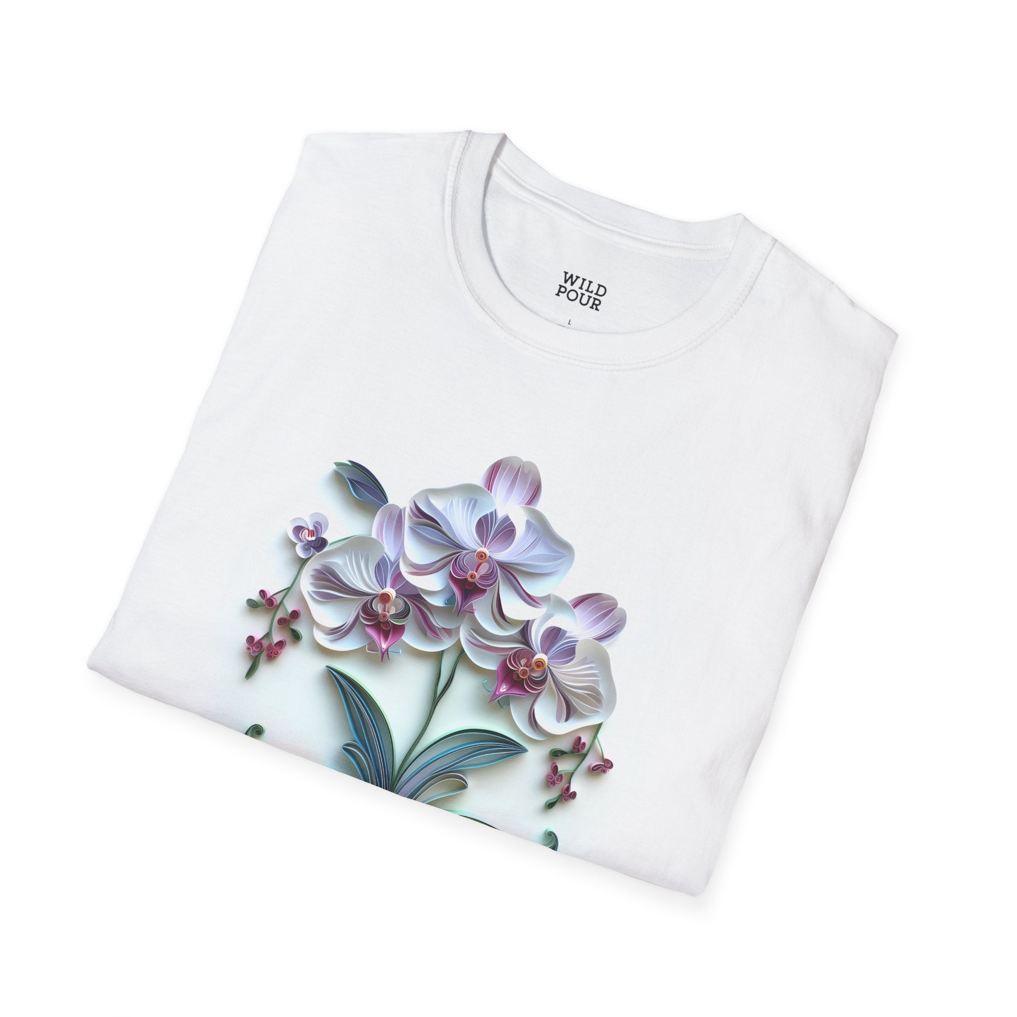 Orchids, Paper Quilling Tee-Adult Tees-Wild Pour