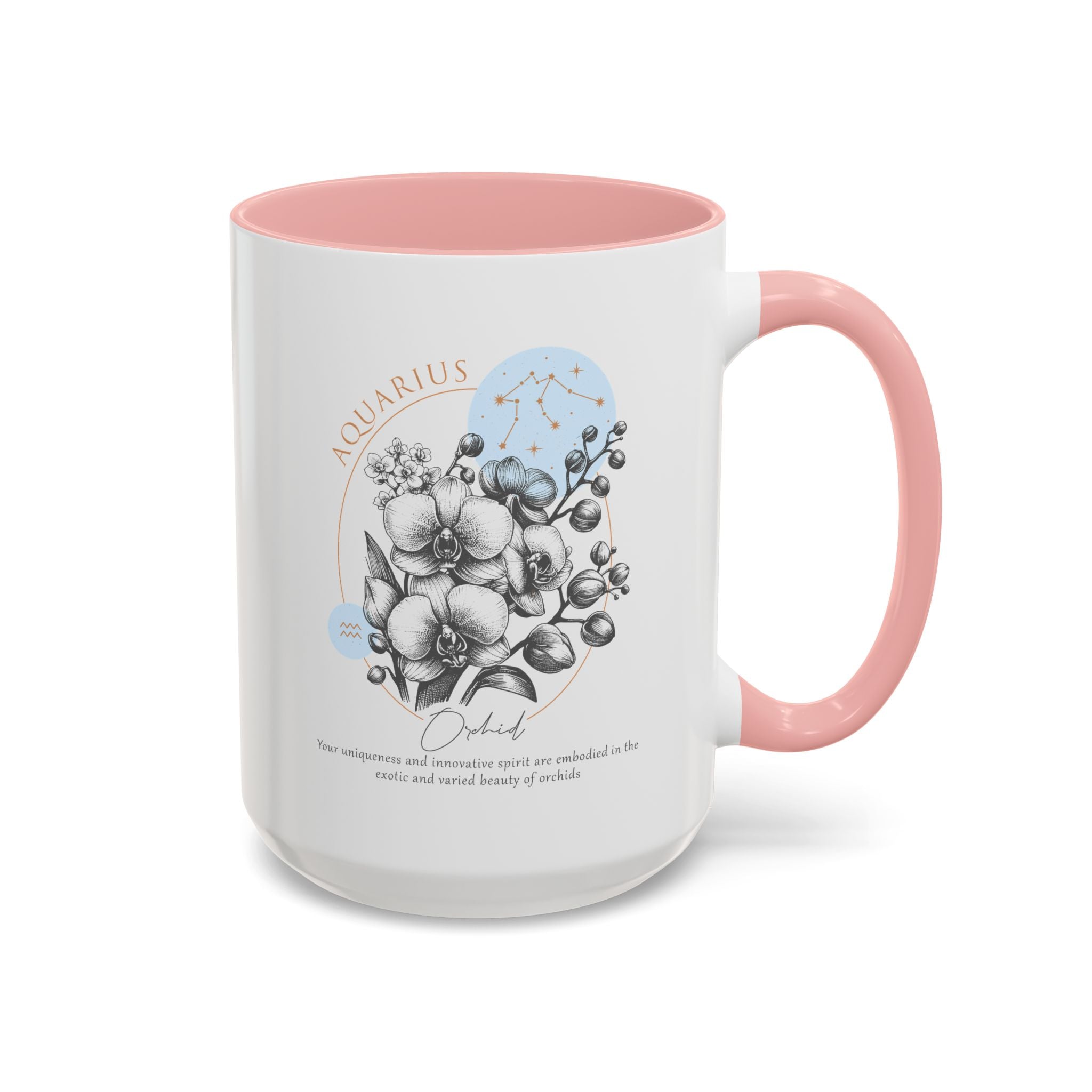 January - February, Orchid, Aquarius, Zodiac Birth Month Mug-Mug-Wild Pour