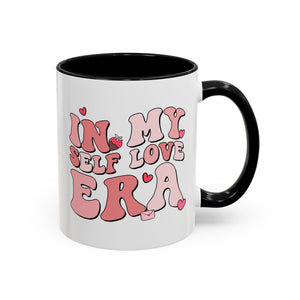 In My Self Love Era, Anti-Valentine's Day Mug - Available in a variety of vibrant accent colors, and in 15oz and 11oz sizes. Dishwasher and microwave safe.