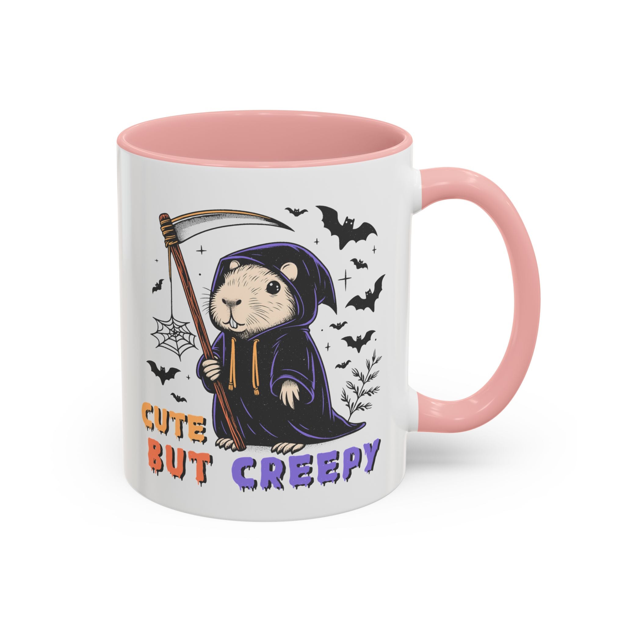 Cute But Creepy, Capybara Mug - Available in a variety of vibrant accent colors, and in 15oz and 11oz sizes. Dishwasher and microwave safe.