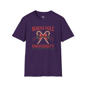 North Pole University, Candy Canes Tee-Adult Tees-Wild Pour