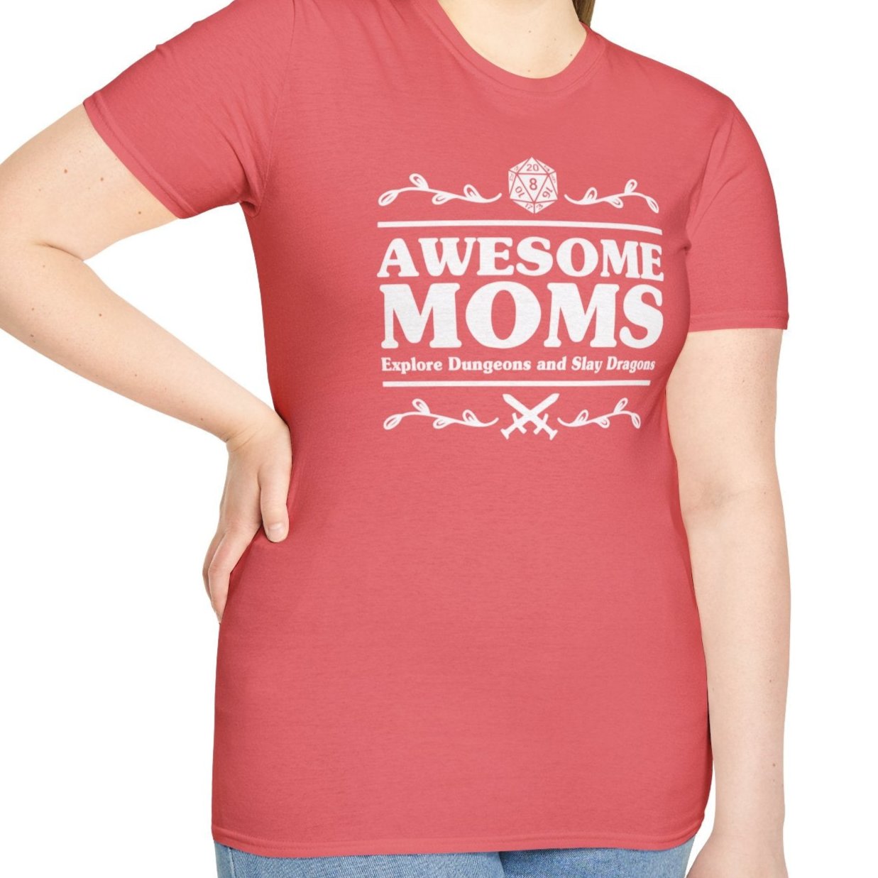 Awesome Moms Explore Dungeons & Slay Dragons, D&D Tee-Adult Tees-Wild Pour