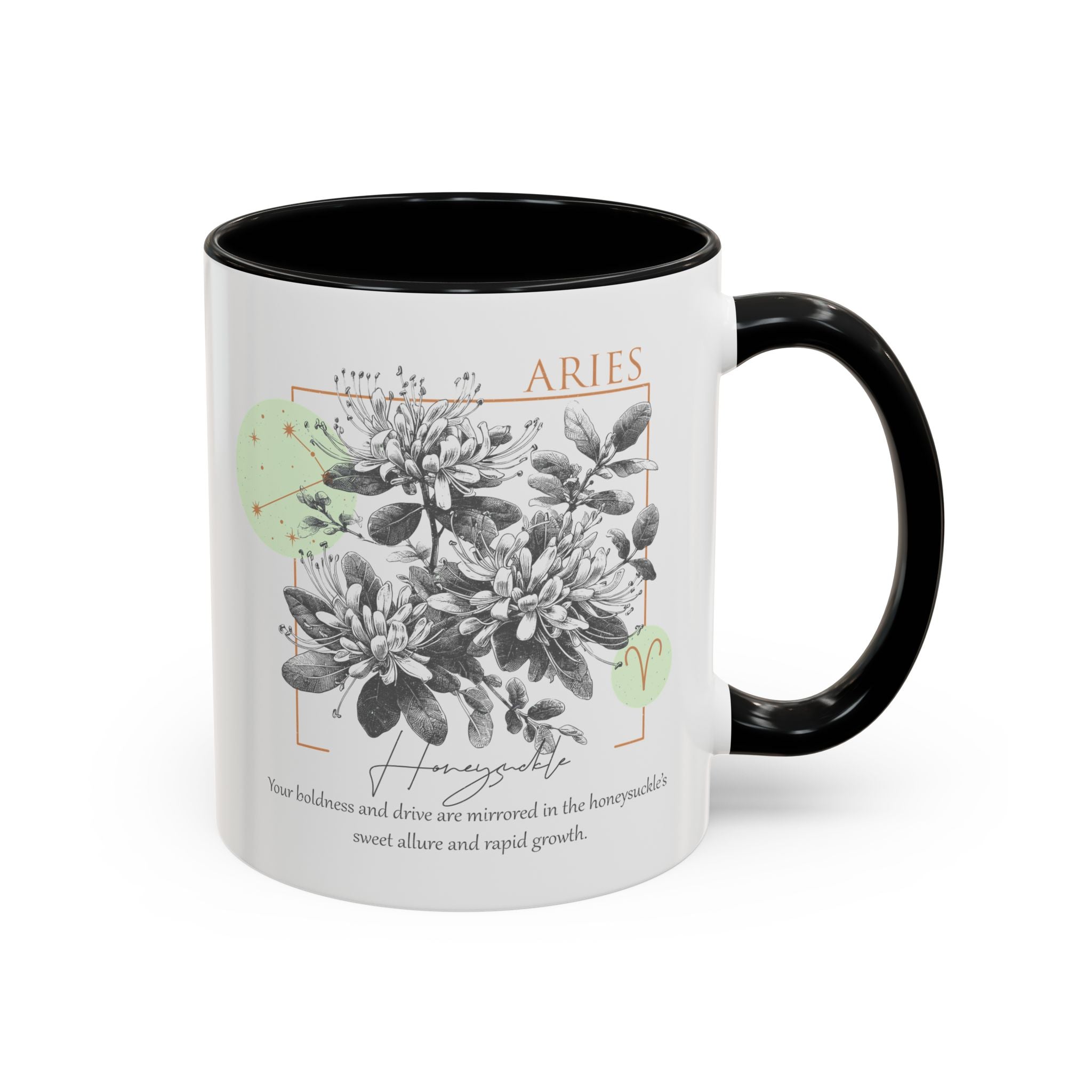 March - April, Honeysuckle, Aries, Zodiac Birth Month Mug-Mug-Wild Pour