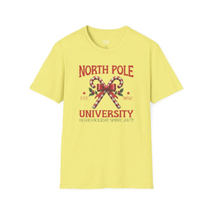 North Pole University, Candy Canes Tee-Adult Tees-Wild Pour