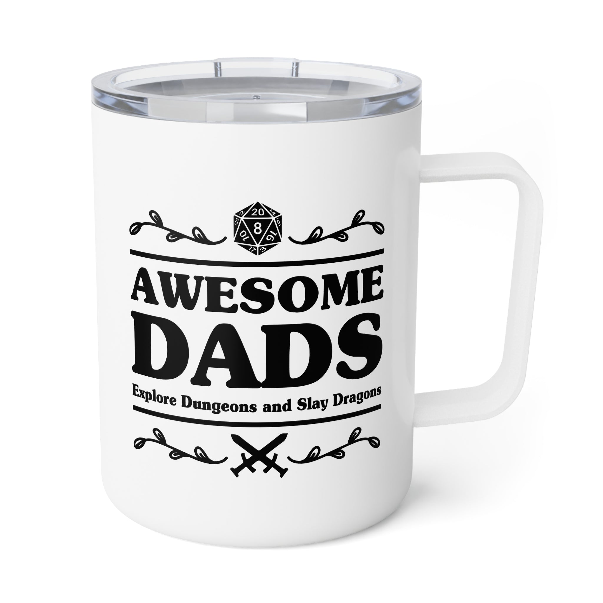 Awesome Dads Explore Dungeons & Slay Dragons, D&D Insulated Mug-Insulated Mug-Wild Pour