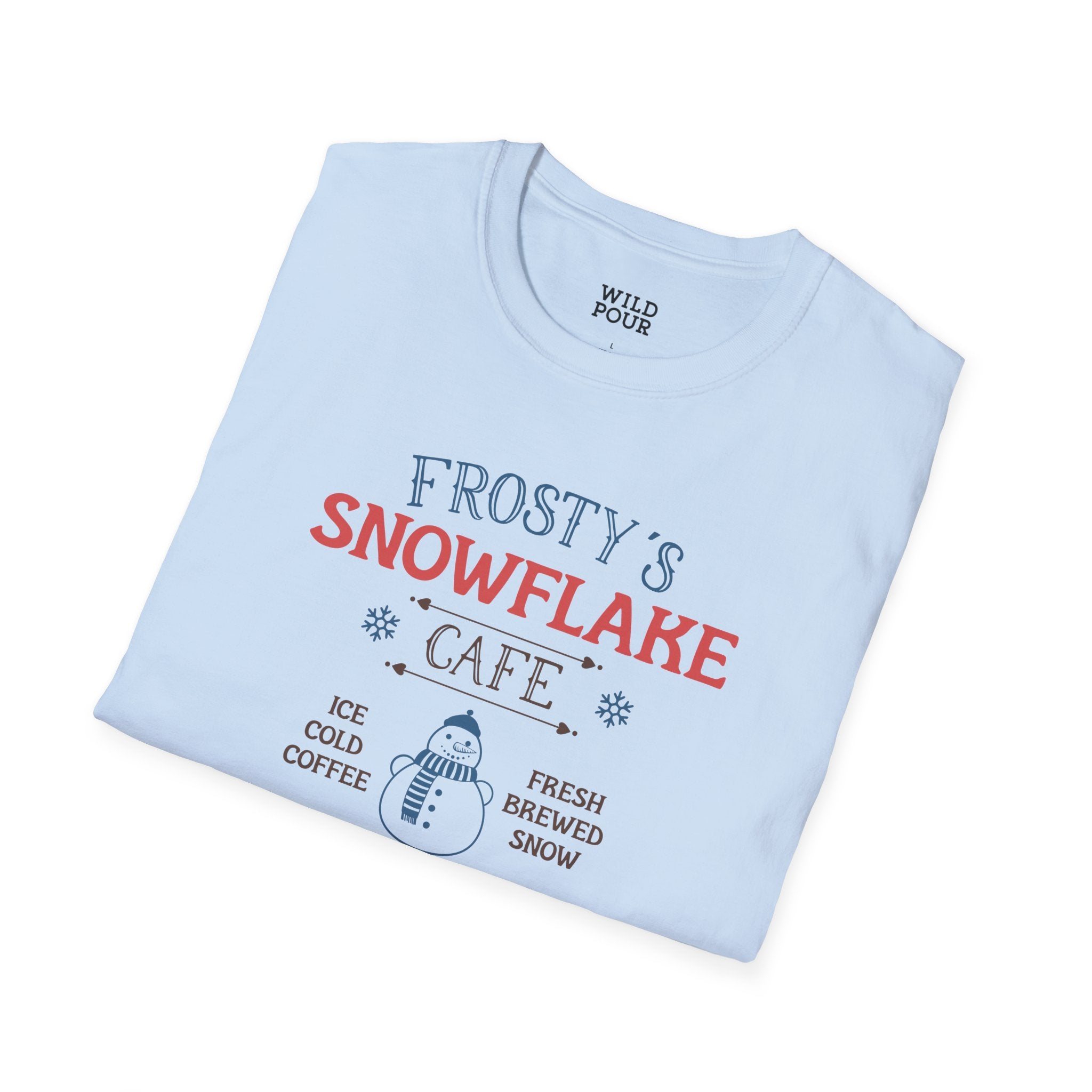 Frosty's Snowflake Cafe, Snowman Tee-Adult Tees-Wild Pour