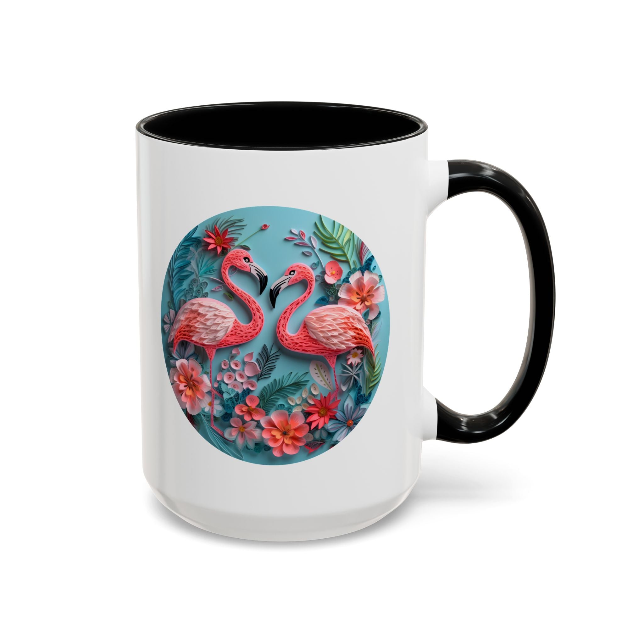 Flamingos, Paper Quilling Mug-Mug-Wild Pour