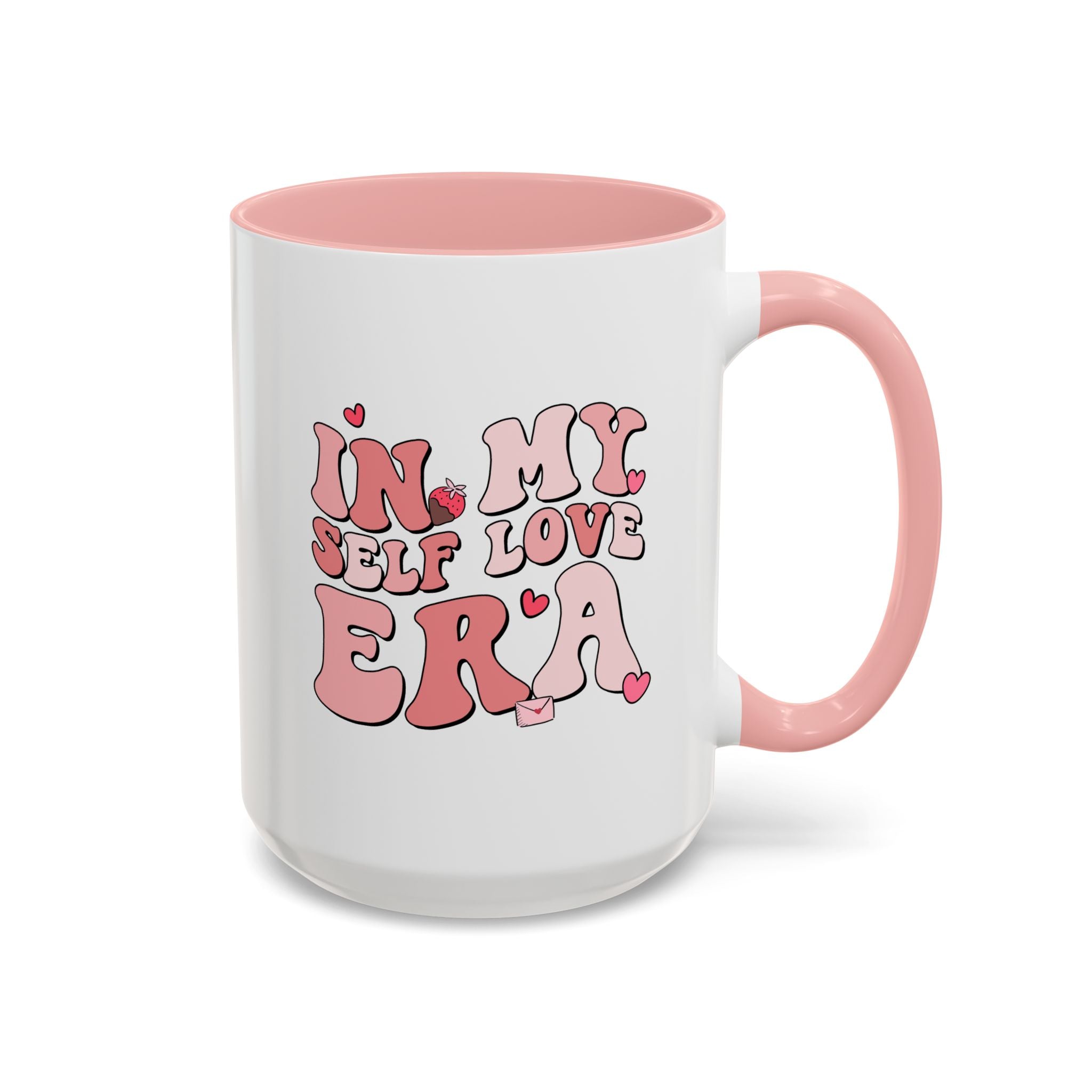 In My Self Love Era, Anti-Valentine's Day Mug - Available in a variety of vibrant accent colors, and in 15oz and 11oz sizes. Dishwasher and microwave safe.