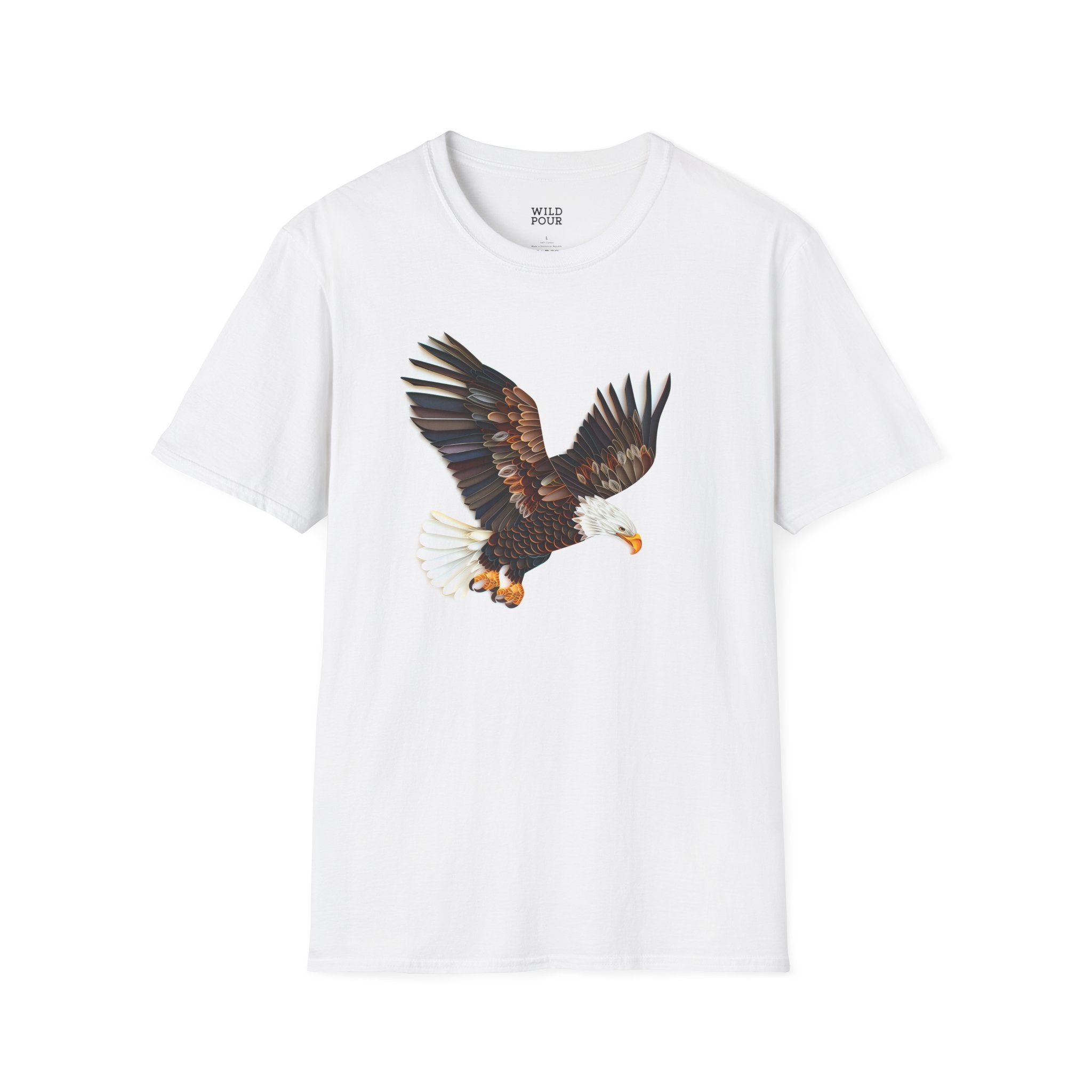 Bald Eagle, Paper Quilling Tee-Adult Tees-Wild Pour